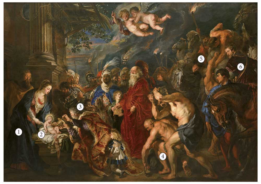 La adoración de los magos de Rubens